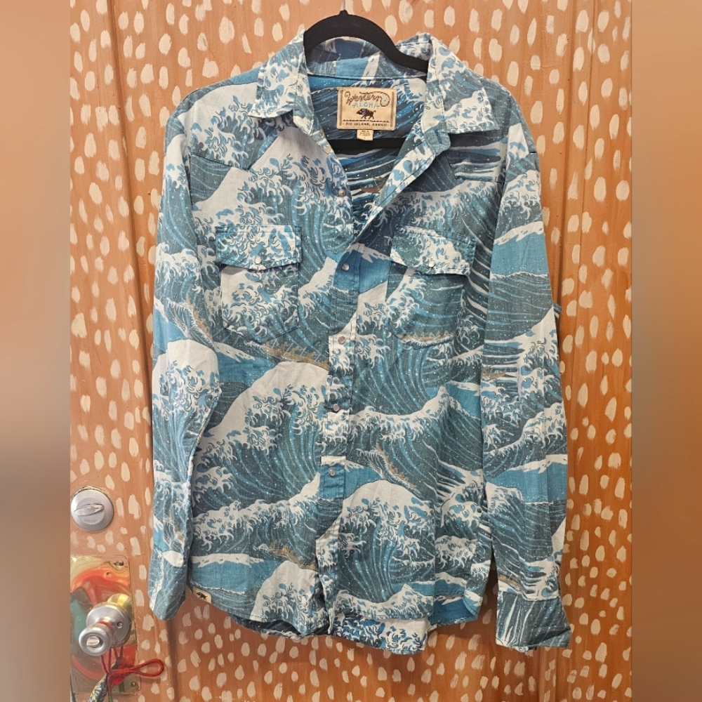 Western Aloha mens pearlsnap big island hawaii large